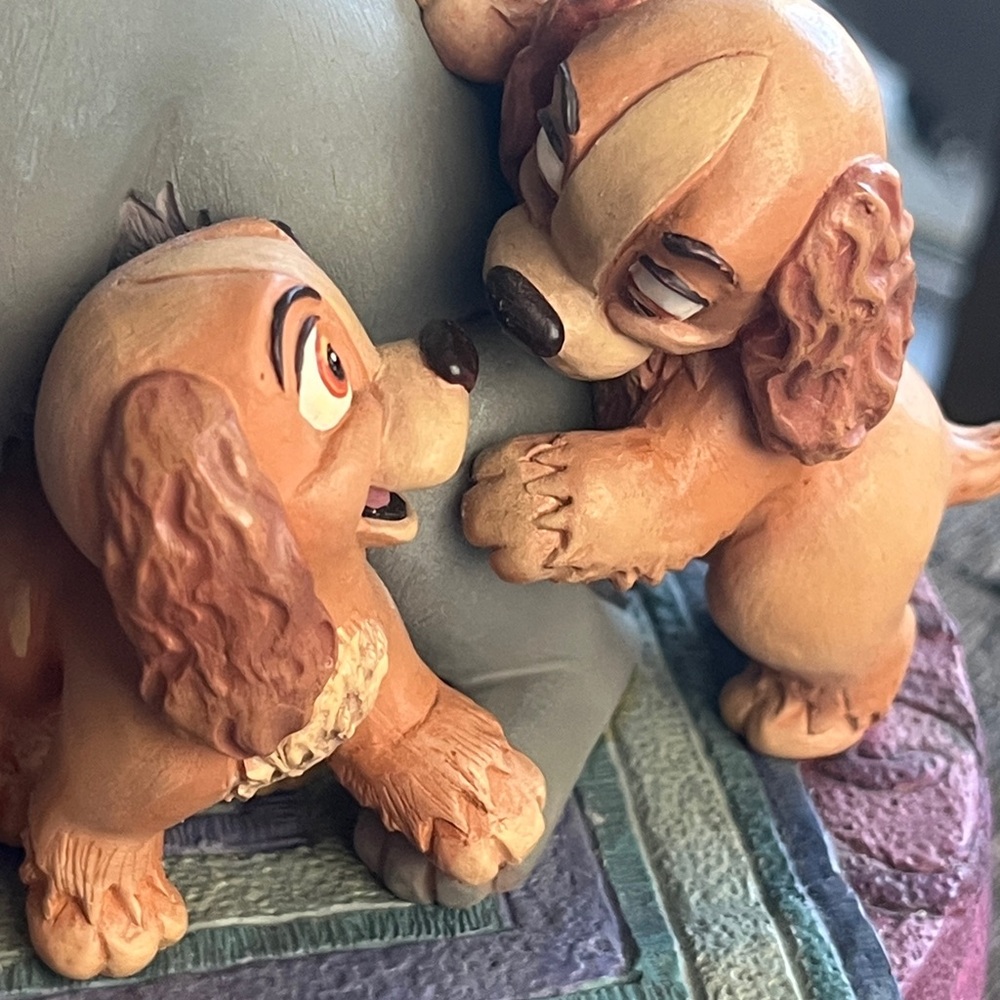 Disney Markrita Lady & The Tramp Figurine Rare VTG Disney Gallery Trinke-Box - Picture 8 of 17